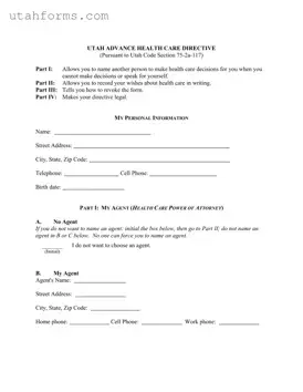 Fill Out Your Utah Advance Health Care Form