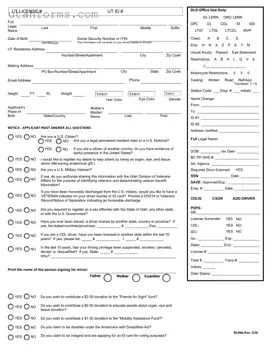 Fill Out Your Utah Driver License Application Form
