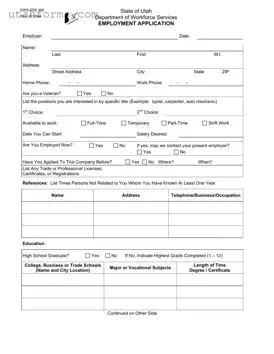 Fill Out Your Utah Dws Sds 305 Form