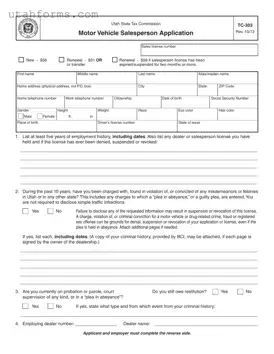 Fill Out Your Utah Tc 303 Form