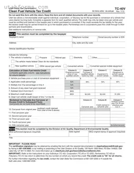 Fill Out Your Utah Tc 40V Form