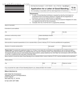 Fill Out Your Utah Tc 42 Form