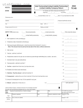 Fill Out Your Utah Tc 65 Form