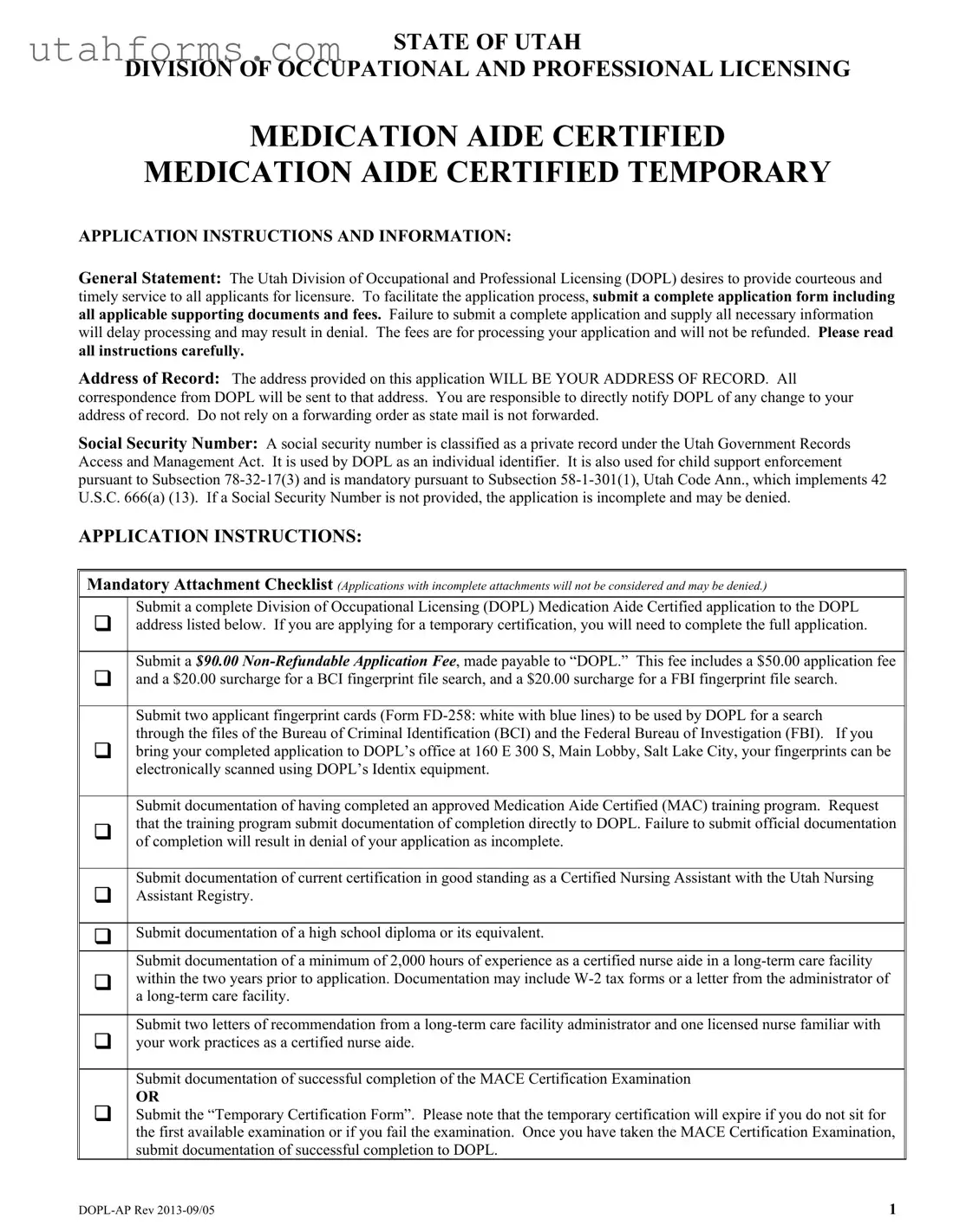Fill Out Your Utah Dopl Ap Form