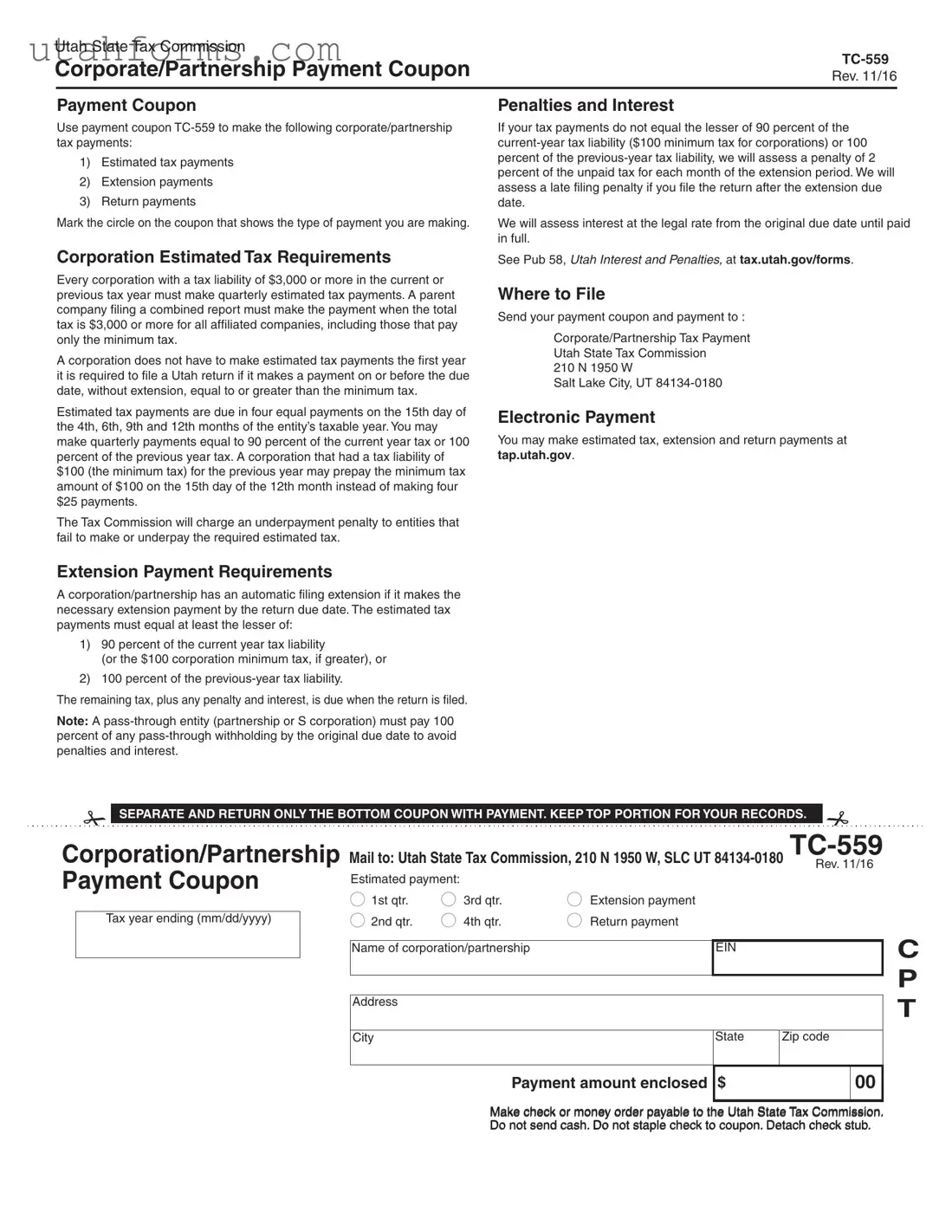 Fill Out Your Utah Tc 559 Form